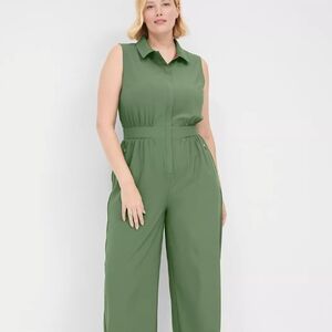 LIVI BY LANE BRYANT SIZE 18 ELEGANT Y BEAUTIFUL SLEEVELESS GREEN  JUMPSUIT